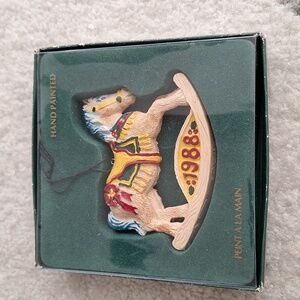 Vintage 1988 Eaton Christmas Treasure Rocking Horse Ornament